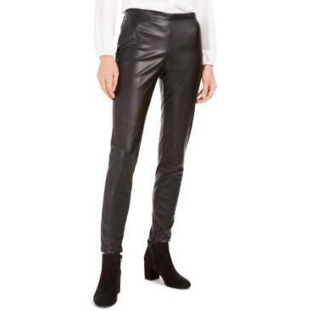 MSRP $89 Bar Iii Faux-Leather Skinny Pants Black Size XXS